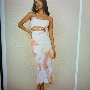 Water color Cutout Maxi Dress in Blush Peach